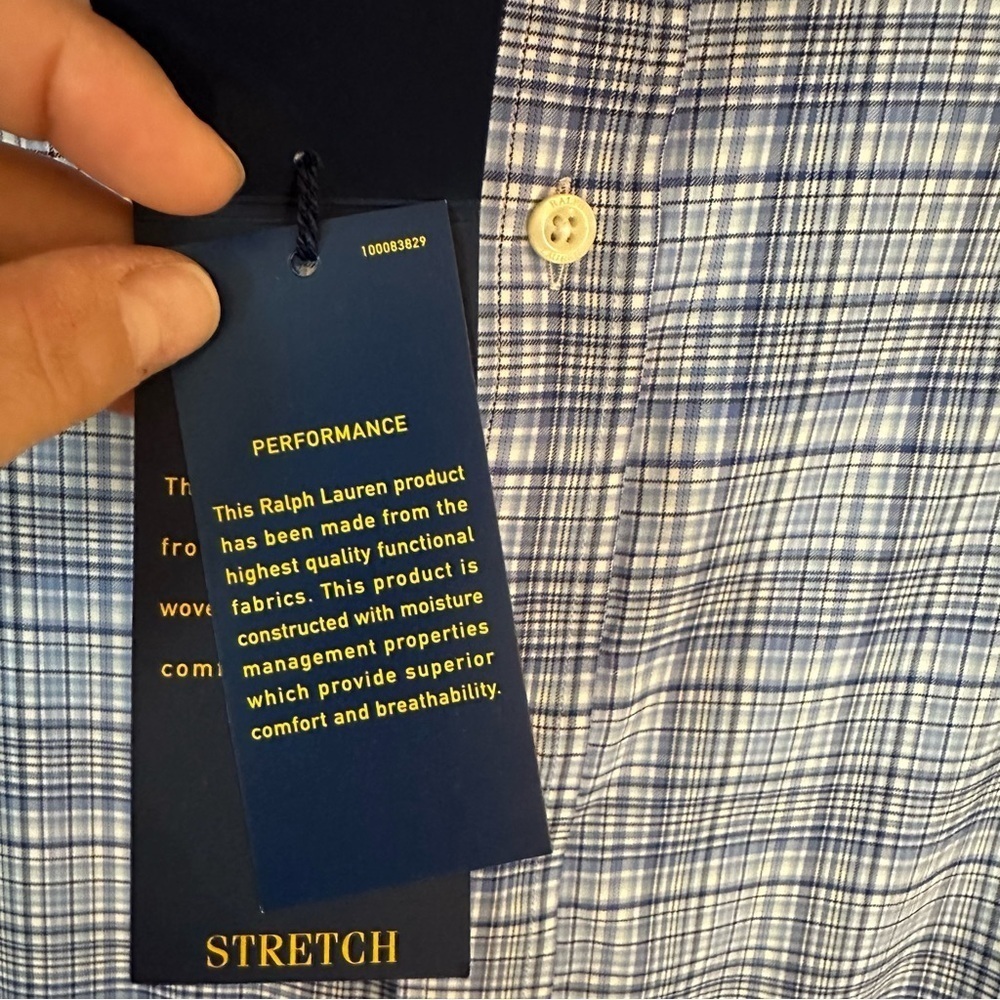 NWT Ralph Lauren XXL Performance Check Preppy Button Down Dress Shirt Stretch - Picture 8 of 14